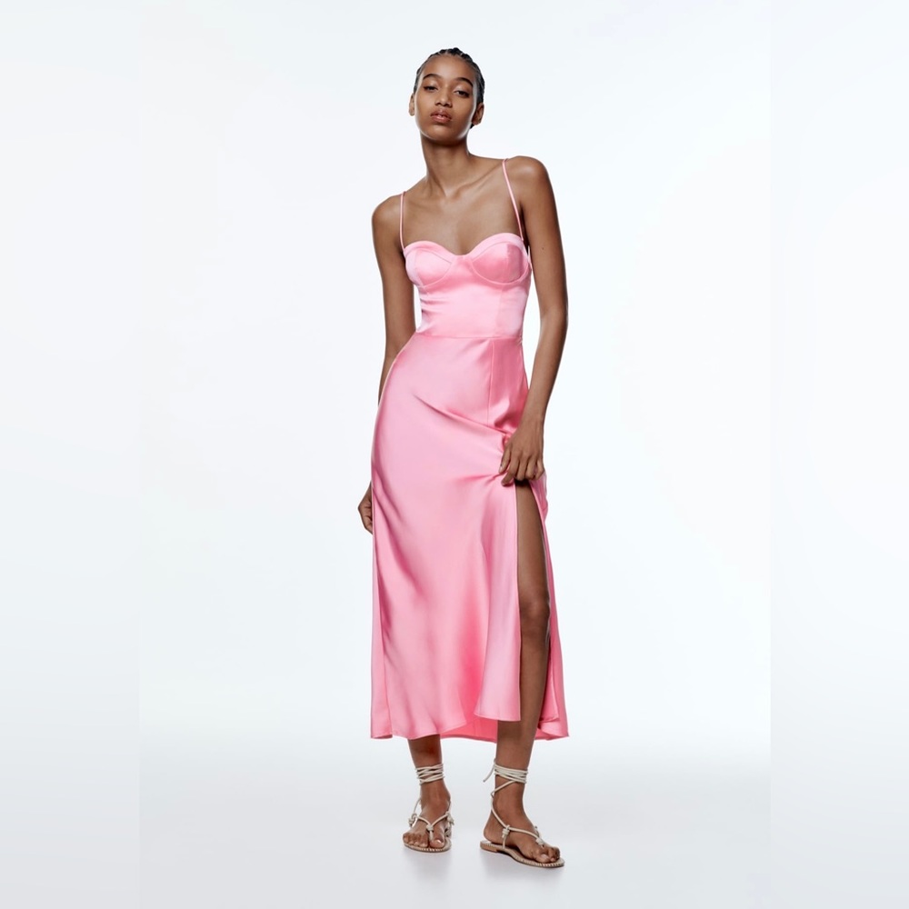 Pink Satin Dress